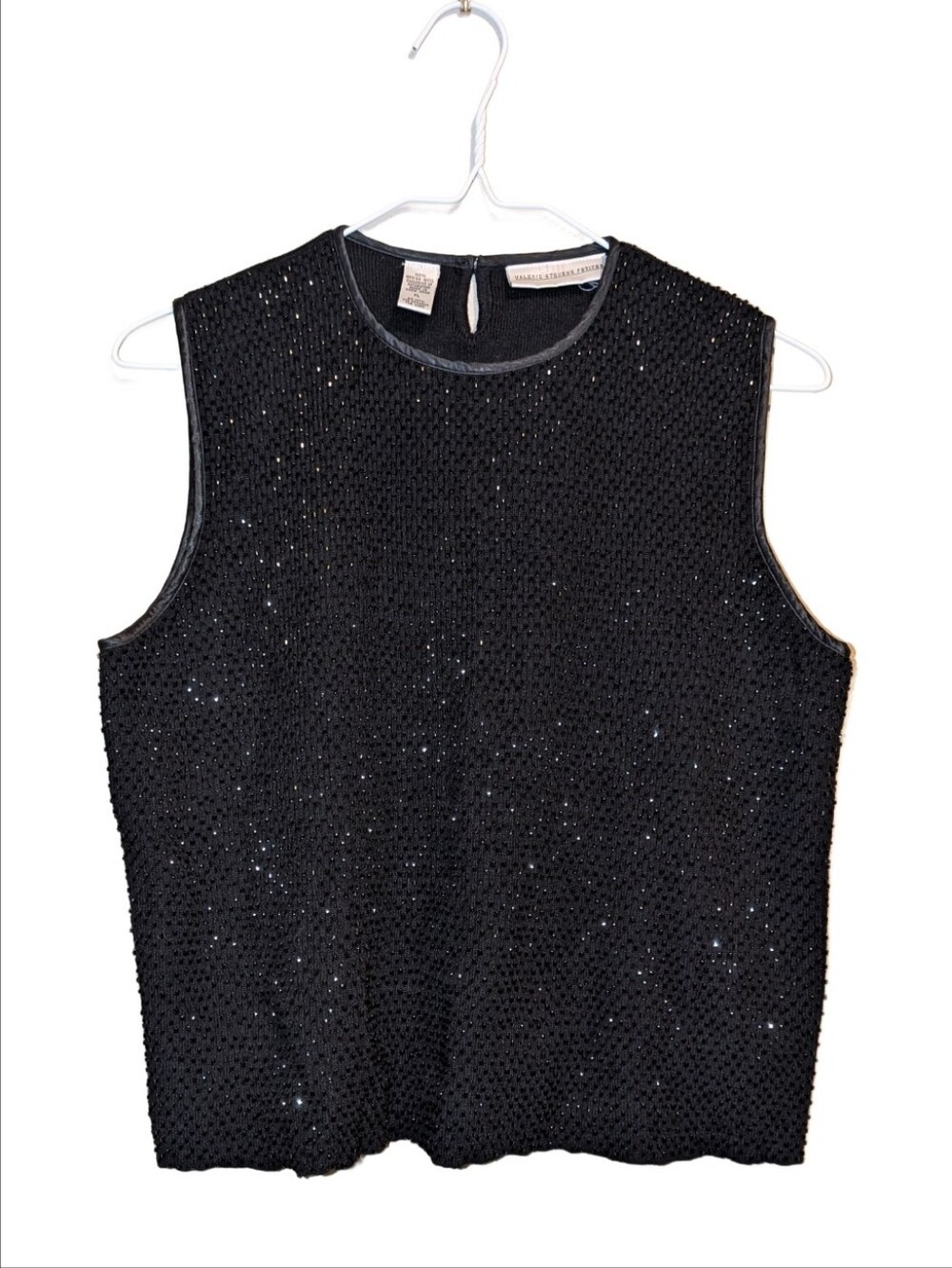 Vintage Black Beaded Sleeveless Sweater